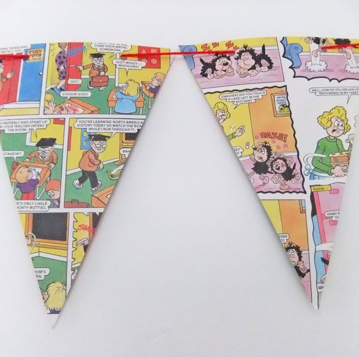 Beano Bunting - paper bunting upcycled from Bea... - Folksy
