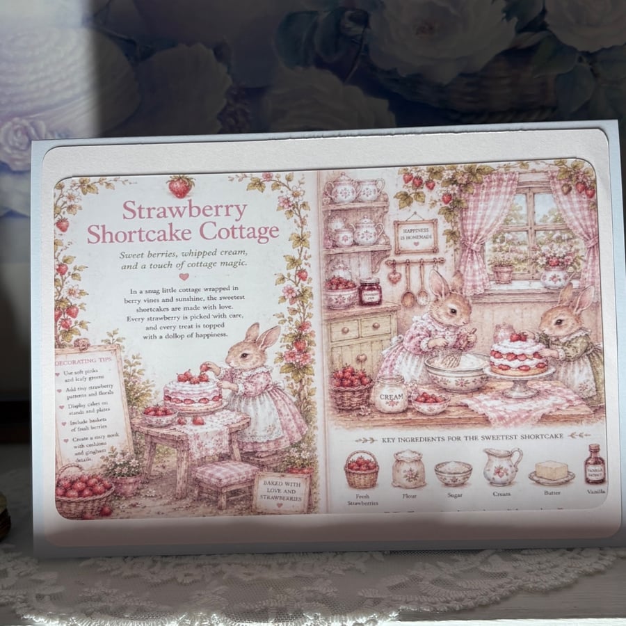 Greeting Card - Strawberry Shortcake Cottage - C281
