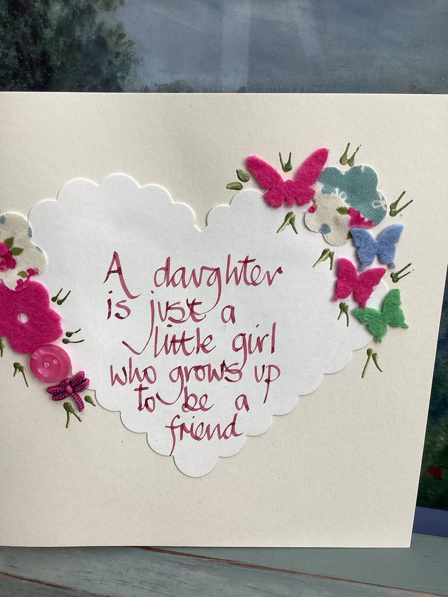Handmade birthday card.Daughters birthday.Birthday card.Friendship card.