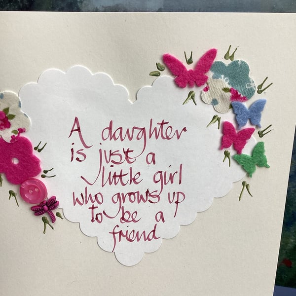 Handmade birthday card.Daughters birthday.Birthday card.Friendship card.