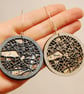 London Map Statement Earrings Laser Cut City Jewellery Layered Wood and Sterling - Image 4