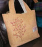 Harris Tweed Bag with cherry blossom 