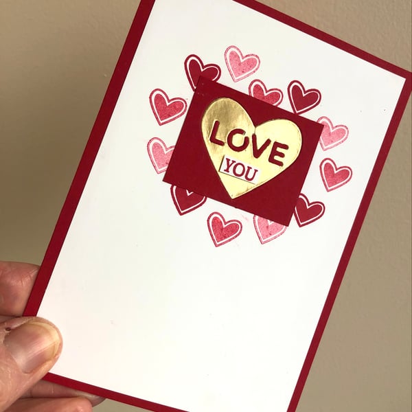 Seconds Sunday - Handmade "Love You" Valentine card for her or him