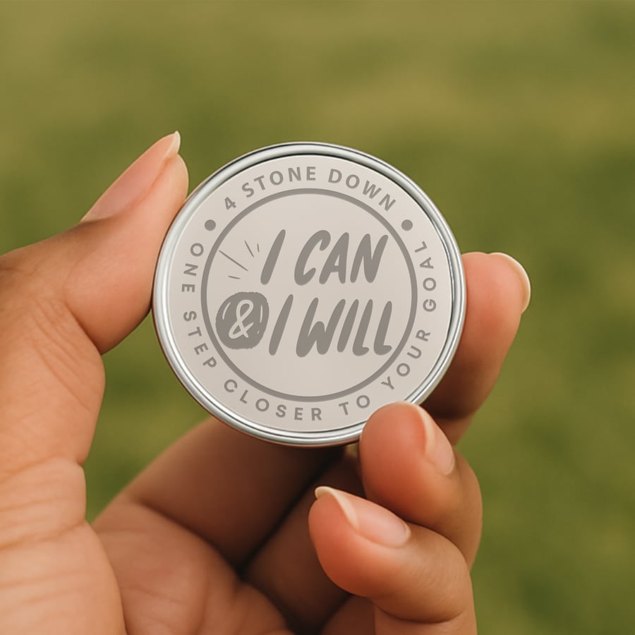 Personalised Weight Loss Milestone Coin – “I Can & I Will” Motivation Token Gift