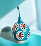 Turquoise Daisy Gourd Lamp - Image 2