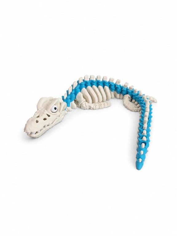 Mosasaur Skeleton Aquarium Decor Fidget Toy 3D Printed Articulated Sea Dinosaur 