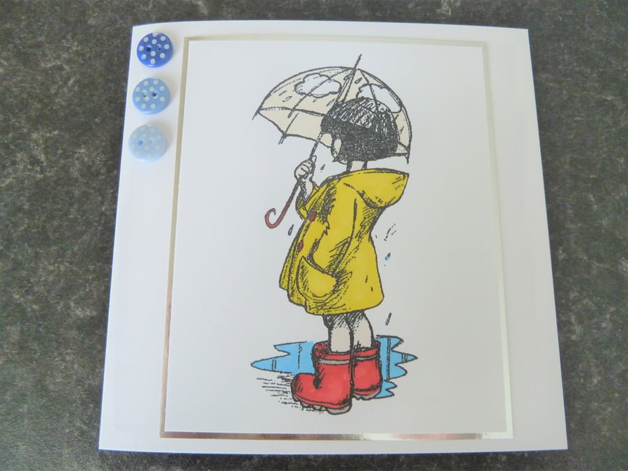 girl with umbrella card