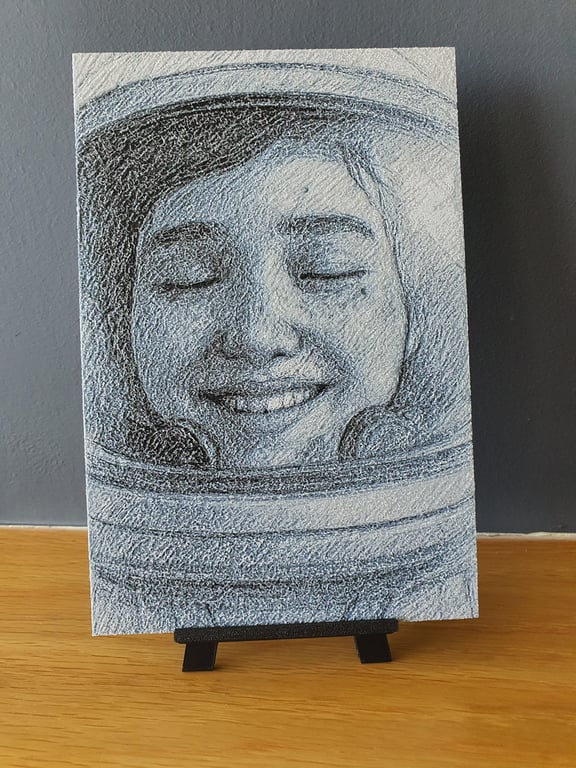 Ellie Space Helmet Last Of Us Hueforge Portrait 3D Printed Artwork Print 