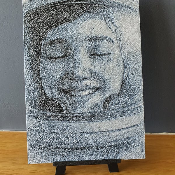 Ellie Space Helmet Last Of Us Hueforge Portrait 3D Printed Artwork Print 