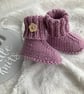 Hand Knitted ‘Kenzie’ Hugg Booties (0-6 months) - Image 5
