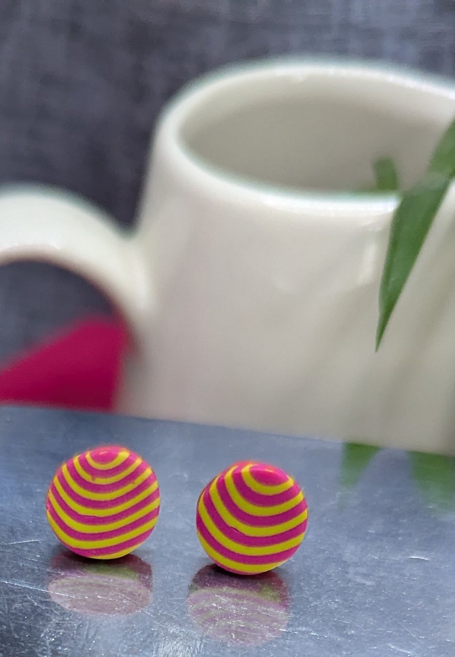 Swirly polymer clay studs