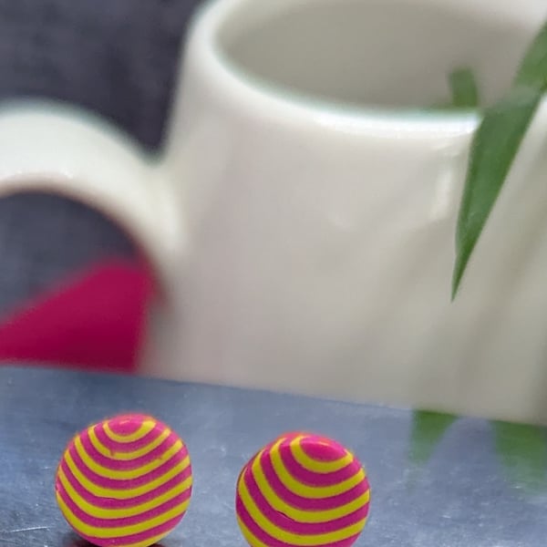 Swirly polymer clay studs