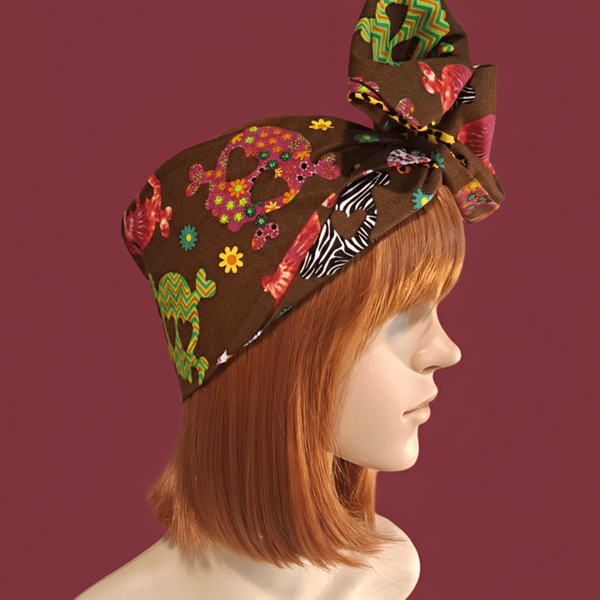 Brown Floral Animal Print Skull