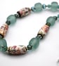 aqua lampwork glass and ceramic beaded necklace - Image 5