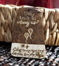 Buried Seeds Underground Pyrography Woodburning Wooden Keyring - Image 1