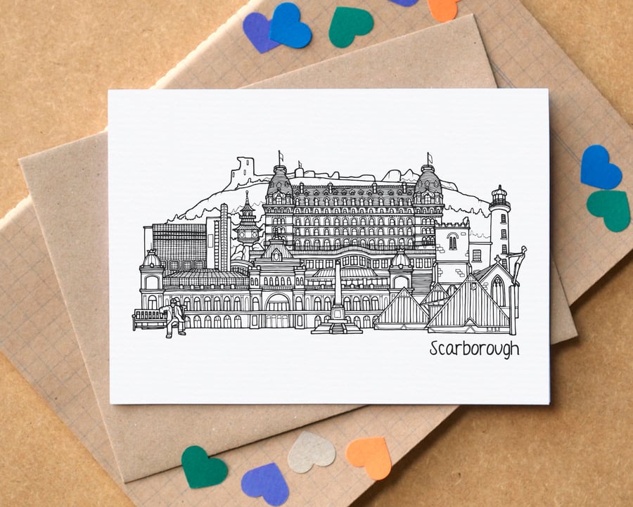 Scarborough Skyline Greetings Card
