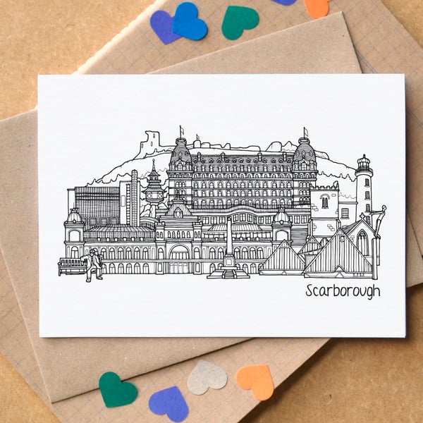 Scarborough Skyline Greetings Card