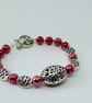 Red glass filigree bracelet  - Image 1
