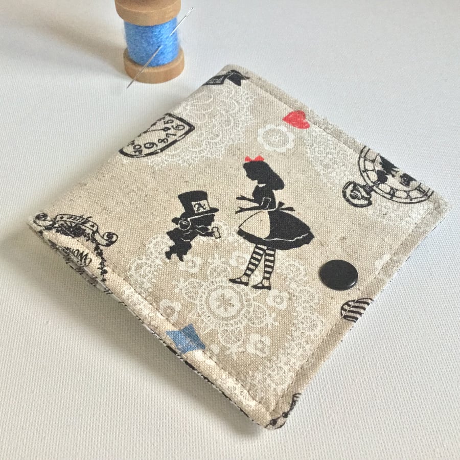  Sewing Needle Case Made with Alice in Wonderland Linen Fabric