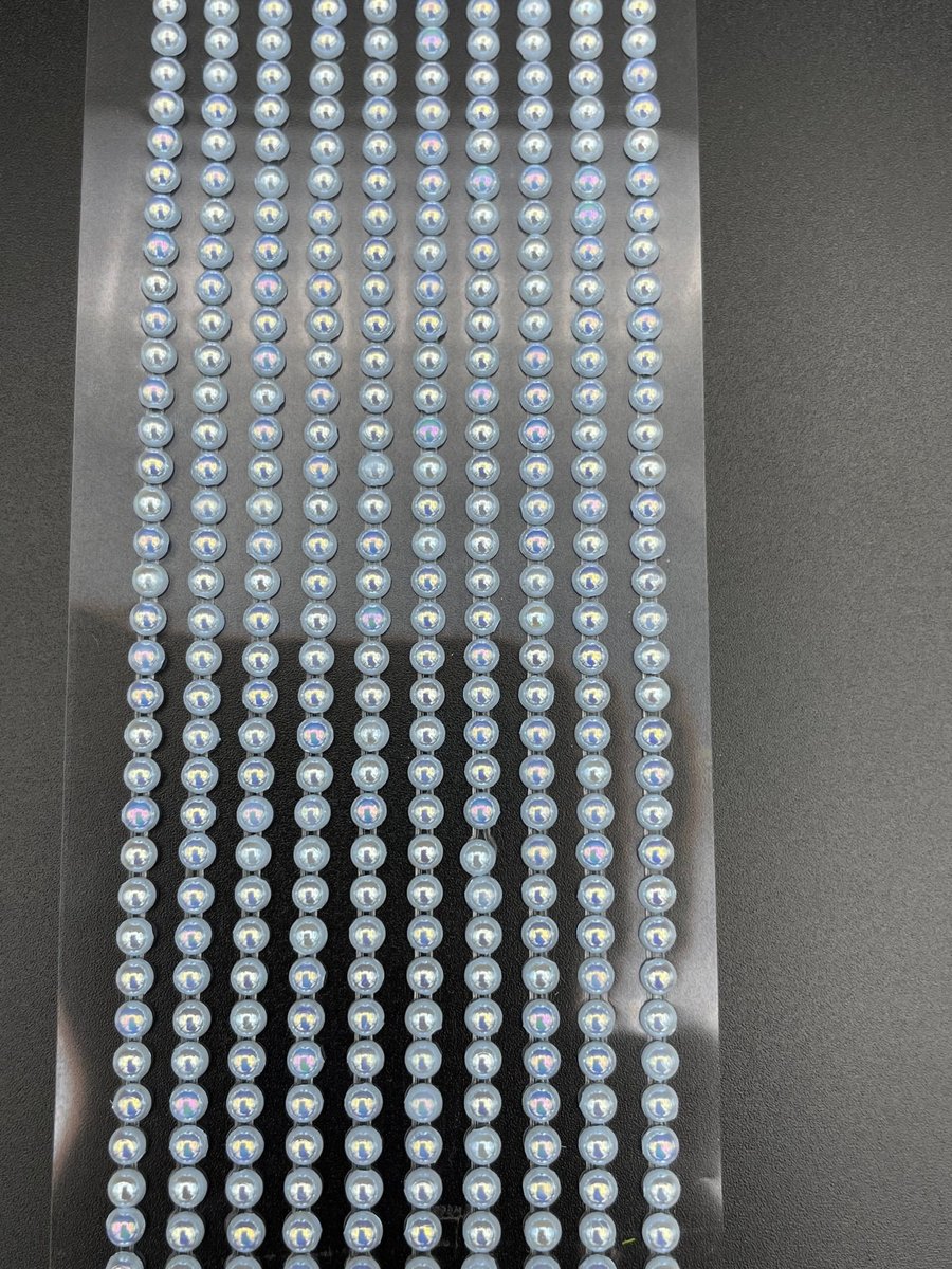 500 Mini Self Adhesive Pearls 3mm Beautiful Small Round AB Blue Pearl Stick On A