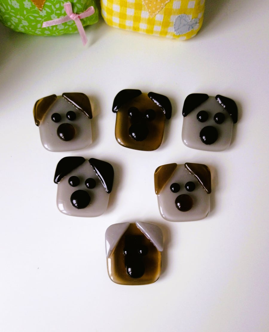 Fused Glass Dog Fridge Magnets Choices