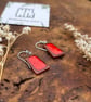 Handmade Lava Red Ceramic Earrings - Bristol Foraged Clay - Image 2