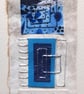 Pretty Patterned Blue & White Handstitched Geometric Small Artworks - Image 2