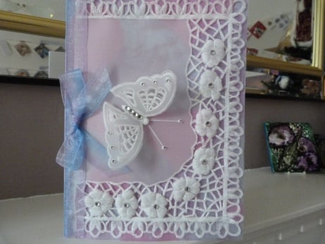 Very Special Butterfly and Lace Parchment Card