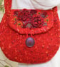 Embroidered Bag - Red with Red Roses - Image 1