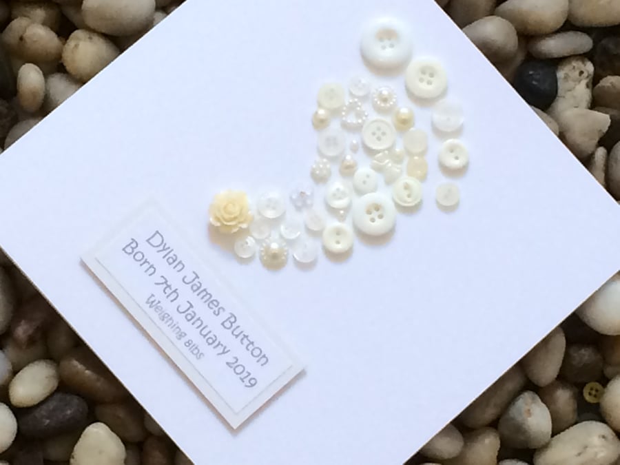 Personalised Christening Day Card For Girl or Boy, Other Colours Available