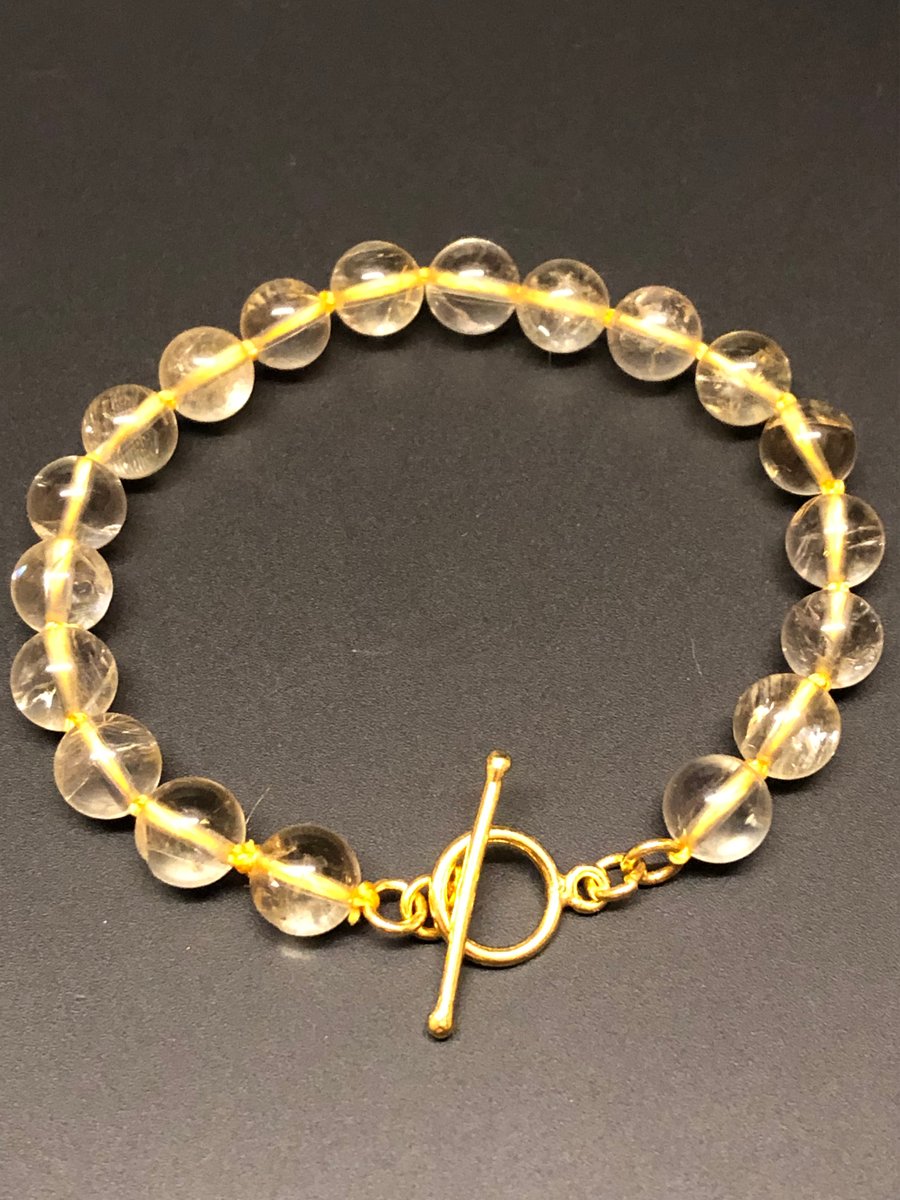 Genuine Citrine Knotted Bracelet 