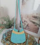 Aqua Crochet Mini Bag with Magnetic Closure