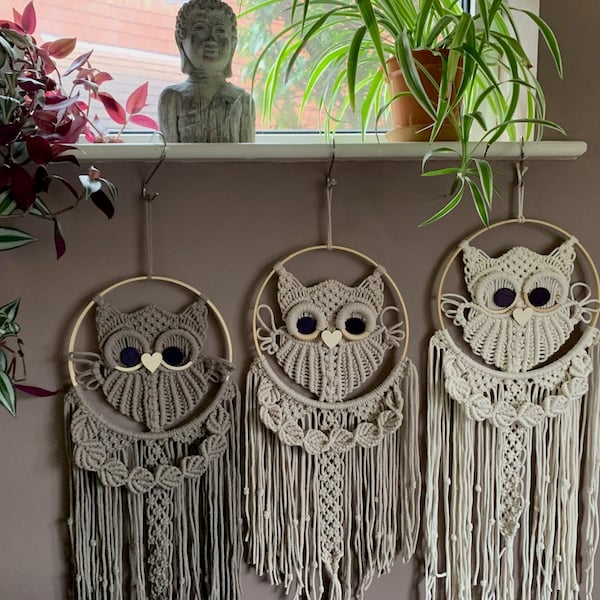 Macrame Owl, Wall Decor, Boho Decor, Baby Gift, Nursery Bedroom Wall Hanging