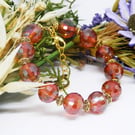 Sparkly Faceted Glass Memory Wire Beaded Bracelet