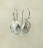 Silver Petal Dainty Spiral Drops Spiral Pattern Art Nouveau Birthday Bridesmaid  - Image 5