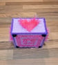 Container for desk items - glitter purple with pink furry hearts, Valentines Day - Image 2