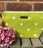 Lime Polka Dot Zip Pouch - Image 1