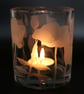Poppies Sandblasted Tealight Holder - Image 2
