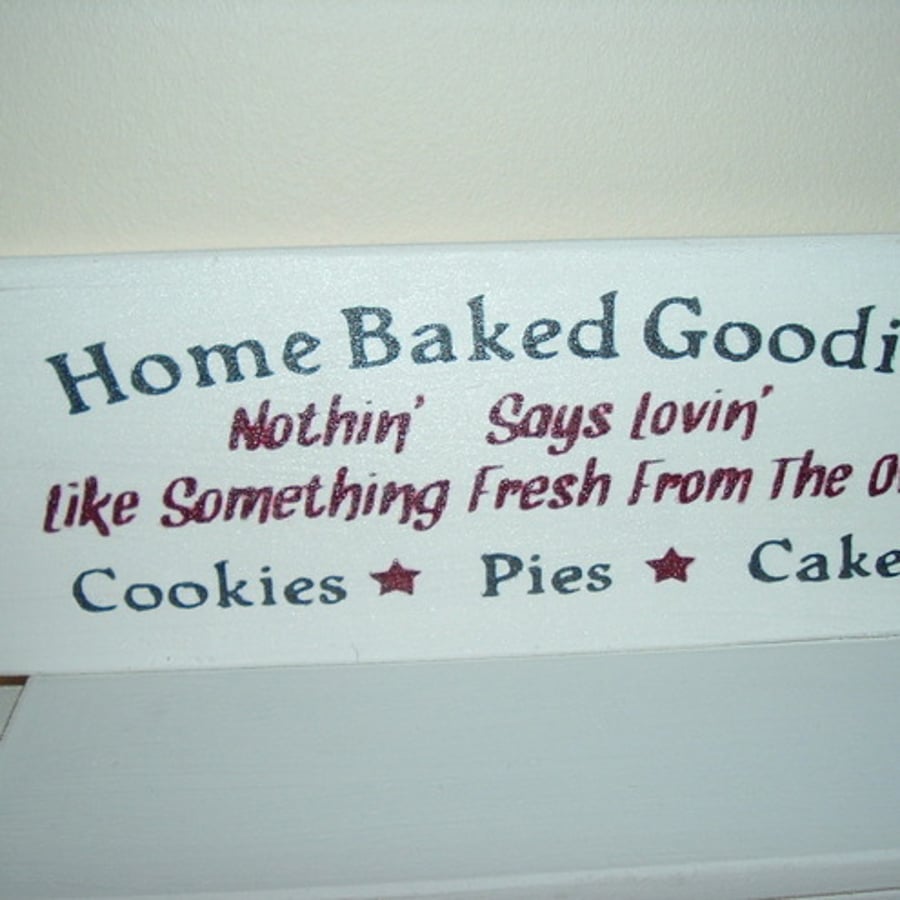 shabby chic home baked goodies plaque