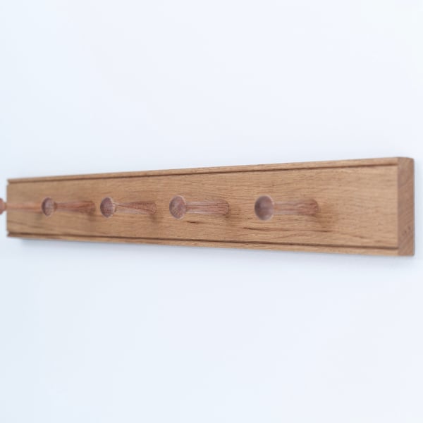 Shaker Peg Rail, Solid Oak, Mug Rack, Coat Rack, Kitchen Peg Rail, Coat Hook, Wa