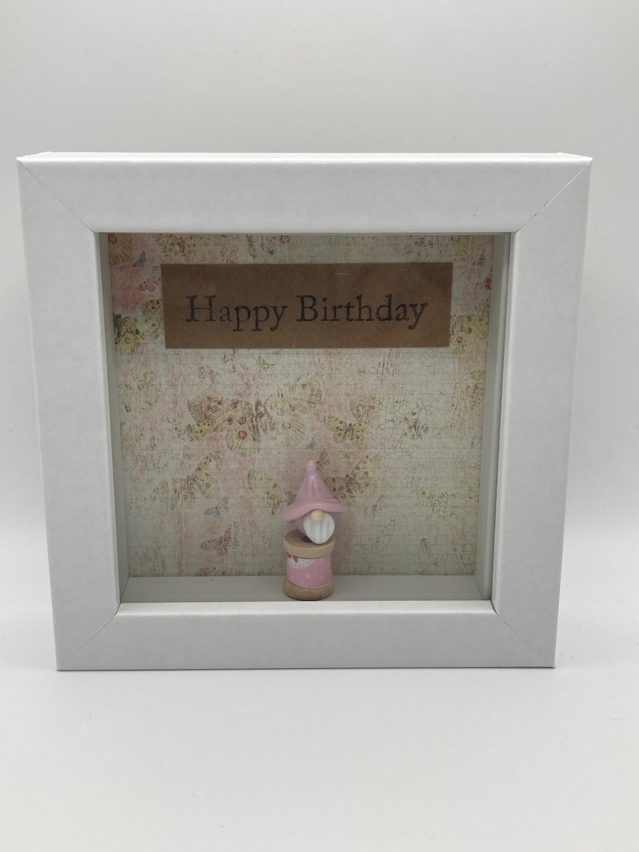 Happy birthday gnome picture frame