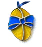 Easter Egg Suncatcher Stained Glass Handmade Blue Yellow 012 - Image 4