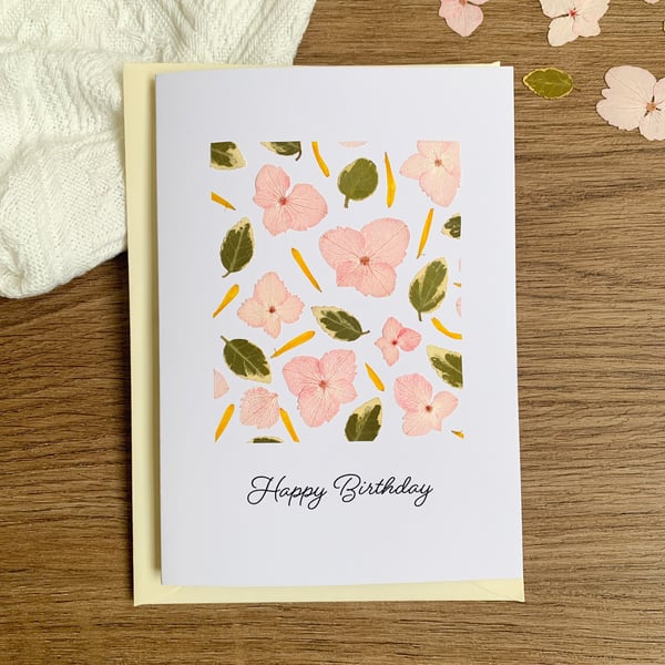 Real Pressed WildFlower Card Happy Birthday card For Wife For Mum For Women For 