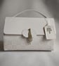 Portmanteau Style Gift Bag Box - white pearl finish