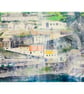 Mevagissey  Cornwall Acrylic and Watercolour Painting on Yupo paper Mounted - Image 1