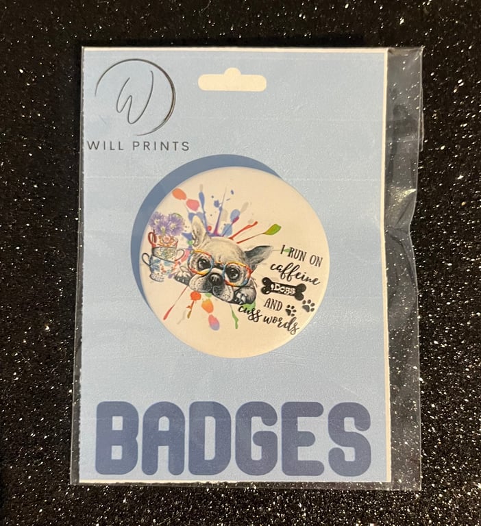 French bull dog printed Badge 45mm