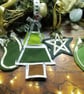 Mini wreath red gold ribbon christmas tree fabric home decoration - Image 4