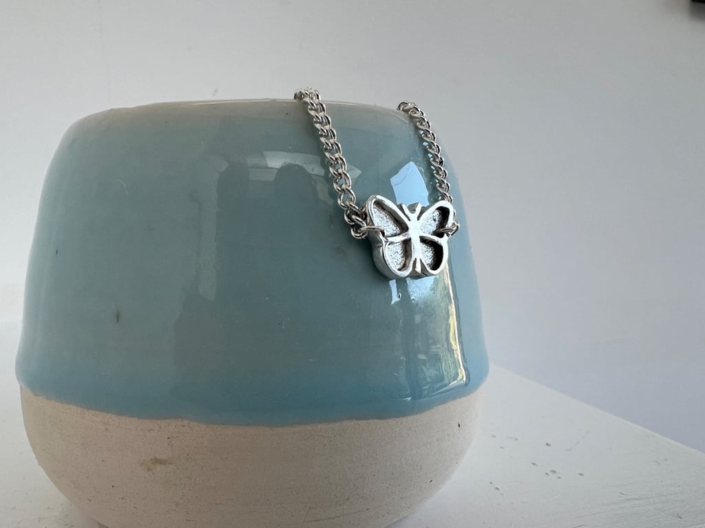 Delicate sterling silver butterfly bracelet - adjustable length