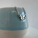 Delicate sterling silver butterfly bracelet - adjustable length