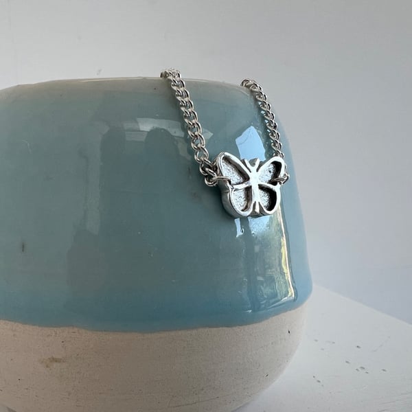 Delicate sterling silver butterfly bracelet - adjustable length